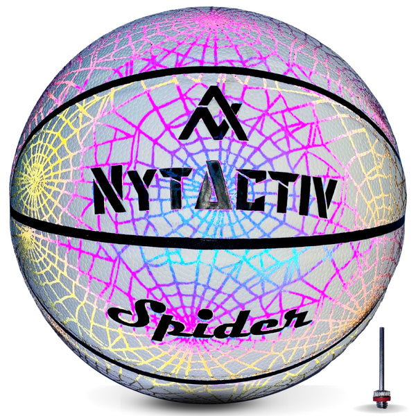 NYTACTIV HOLOGRAPHIC GLOWING WHITE SPIDER BASKETBALL
